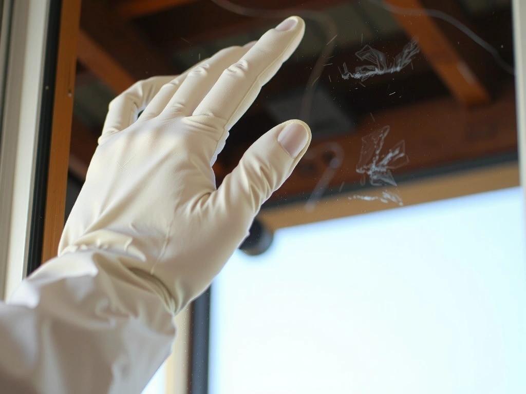 Technik kontroluje sklo