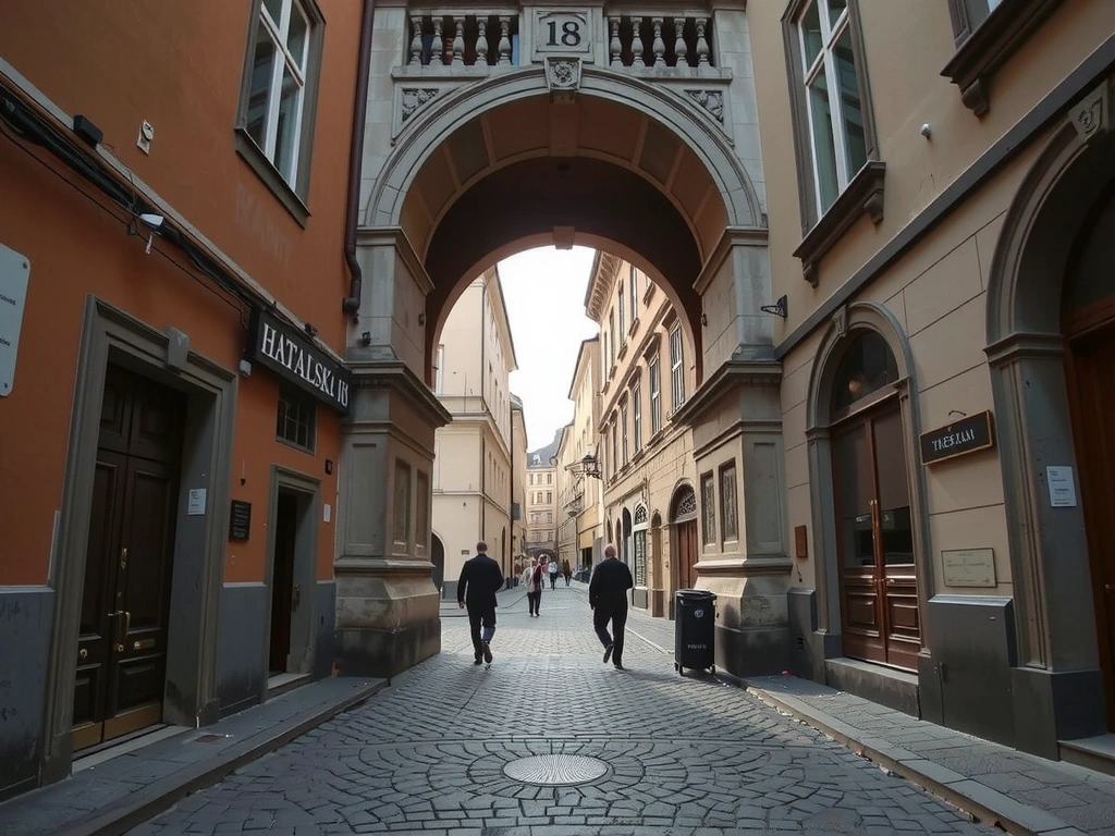 Vstup do budovy Haštalská 18